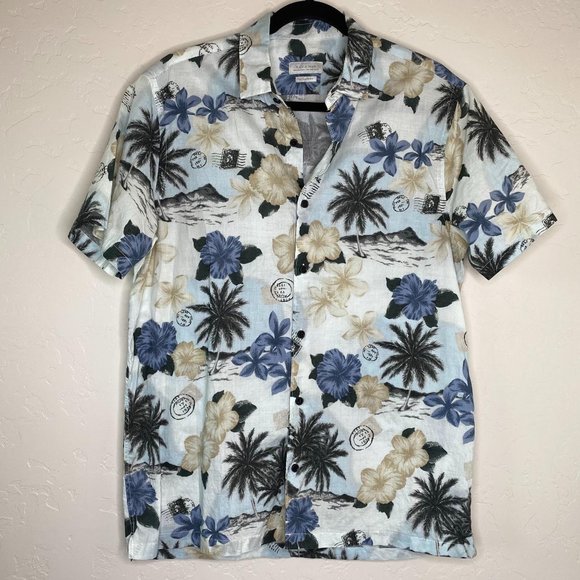 Zara Man Hawaiian Relaxed Fit Dress Shirt - Picture 8 of 8